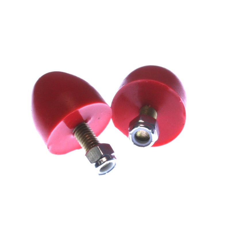 Energy Suspension Hyper-Flex Bump Stop - 1.563 in Tall - 1.5 in OD - 3/8 in Stud - Lock Nut - Red - Universal - Pair