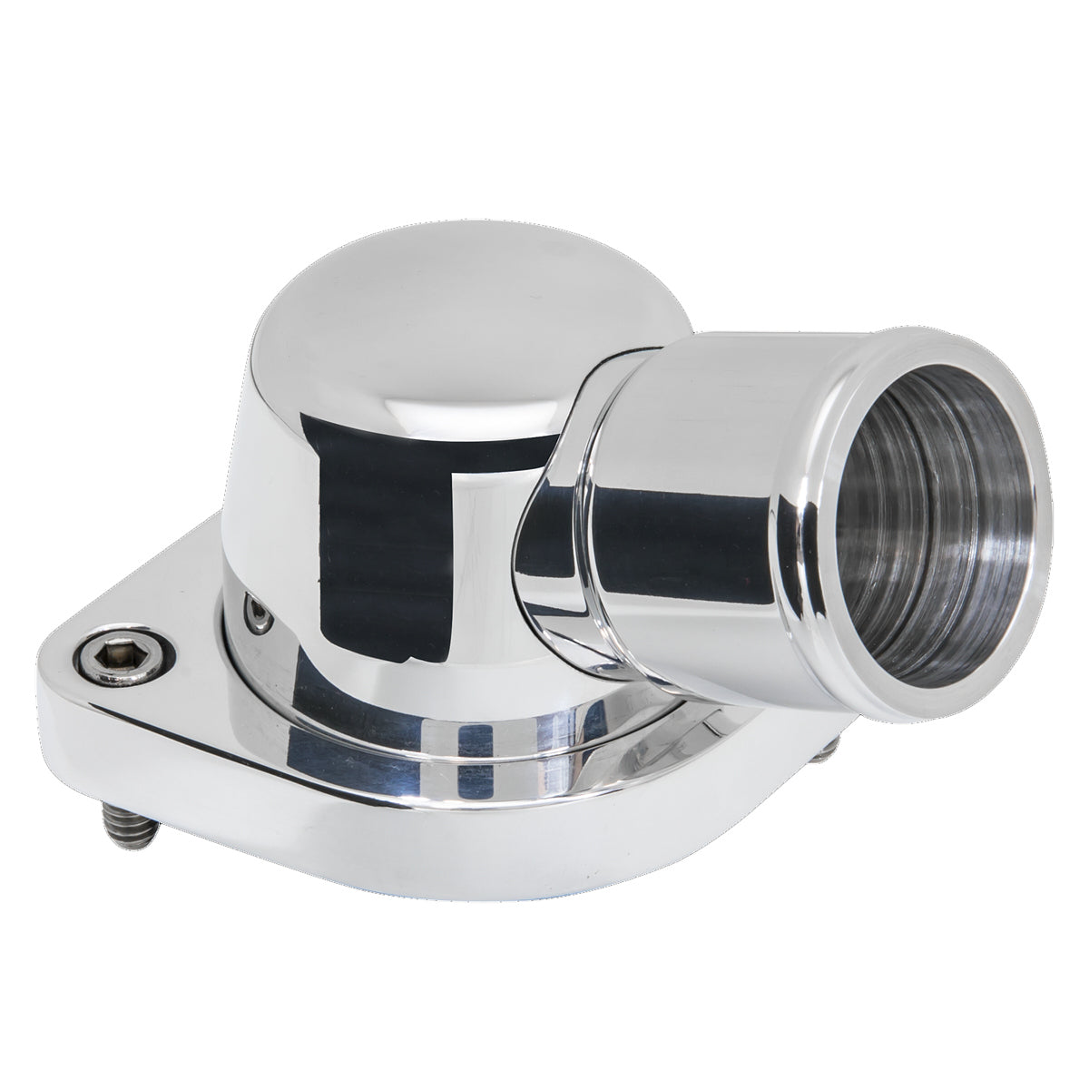 Billet Specialties 15 Degree Water Neck - 1-1/2 in ID Hose - Swivel - Polished - GM LS-Series