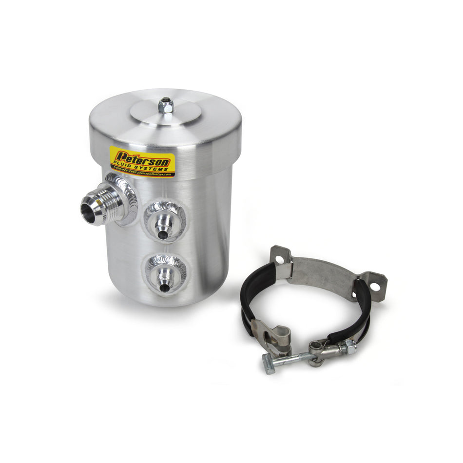 Peterson Breather Tank - Two 6 AN Male/One 12 AN Male Fittings - Aluminum - GM LS-Series