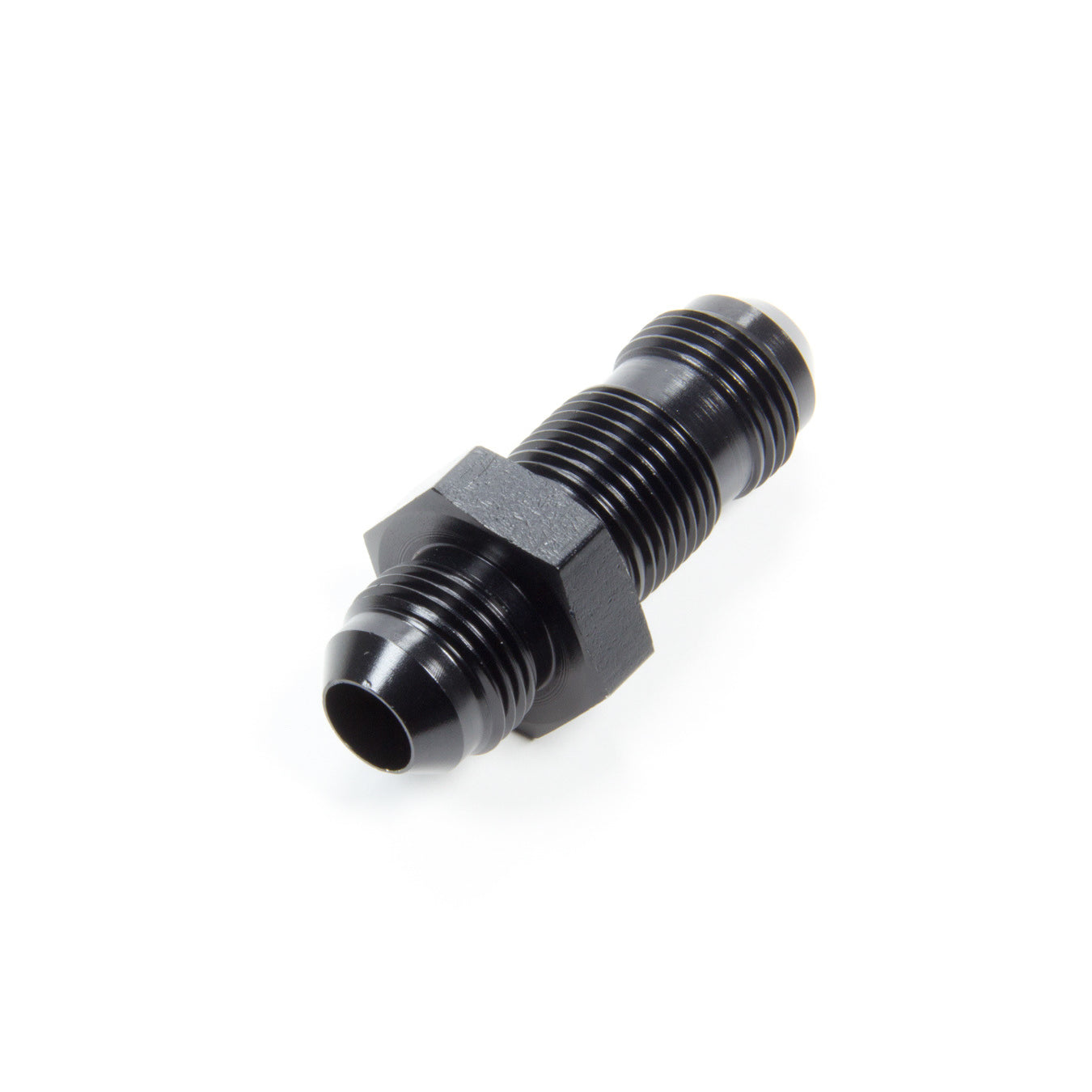 Aeroquip Black Aluminum -08 Straight Bulkhead Union Adapter