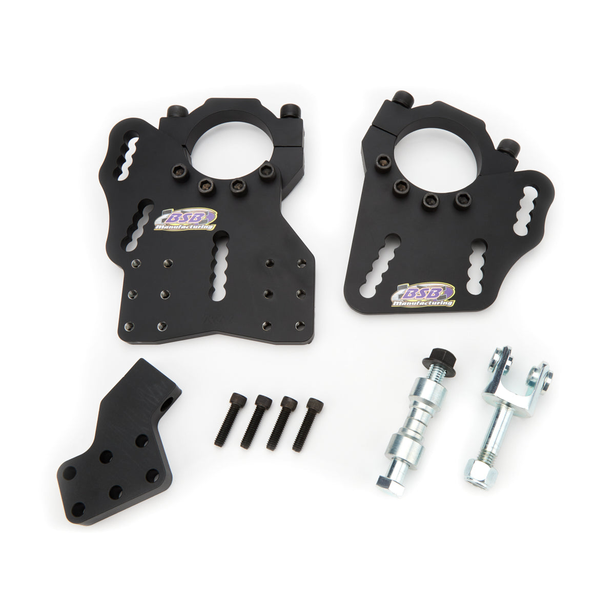 BSB Sport Trailing Arm Bracket - Axle Mount - Clamp-On - Forward Mounting - Passenger Side - Adjustable - Black