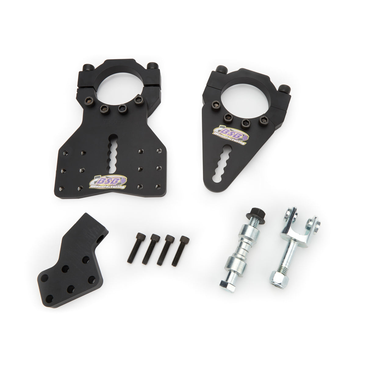 BSB Split Trailing Arm Bracket - Axle Mount - Clamp-On - Passenger Side - Adjustable - Black