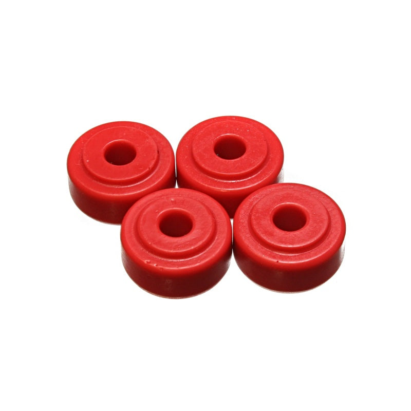 Energy Suspension Bayonet Shock End Bushing - 3/8 in ID - 1-1/4 in OD - 7/8 in Nipple - 5/8 in Thick - Red - Universal - Set of 4