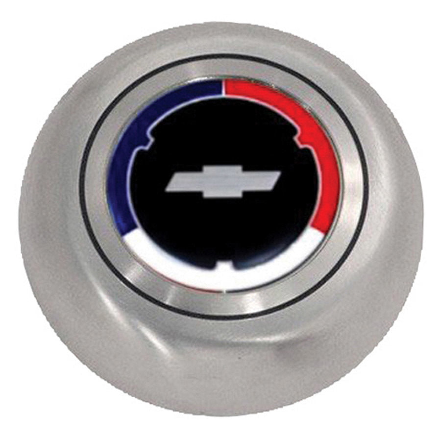 Grant Cheverolet Red / White / Blue Chrome Horn Button