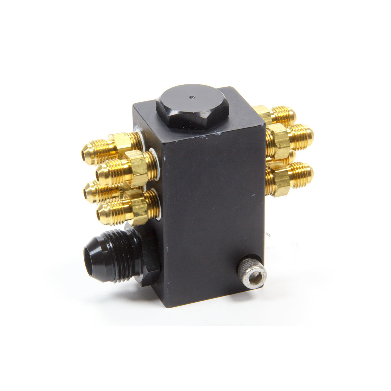 ENDERLE 8 AN Male Port Fuel Block Eight 3 AN Male Ports Aluminum Black Anodize - Enderle Fuel Injection