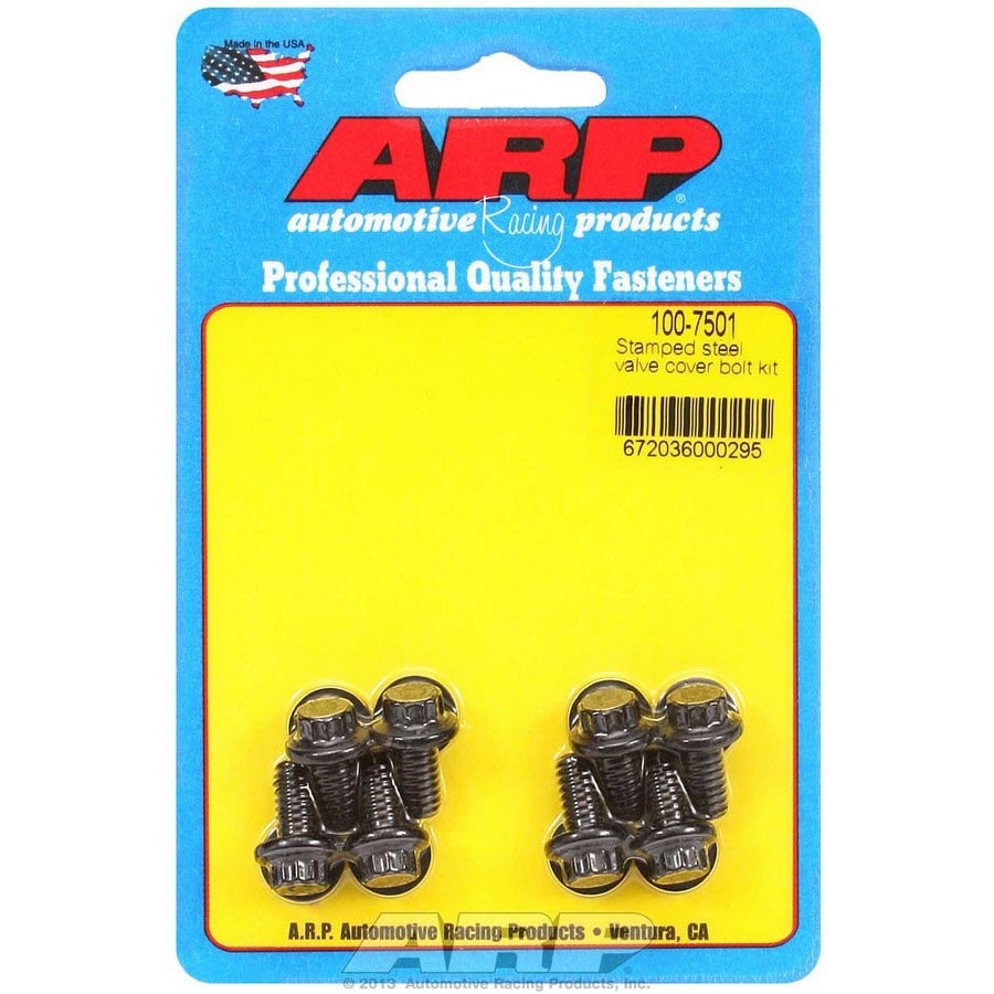 ARP Black Oxide Valve Cover Bolt Kit - For Stamped Steel Covers - 1/4"- 20 - 12-Point (8 Pieces)