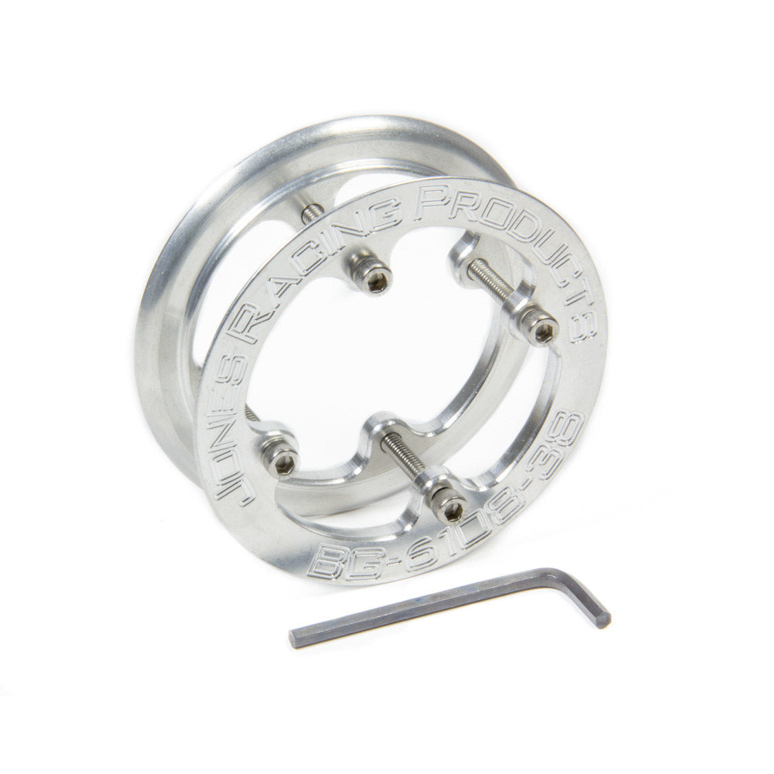 Jones Racing Products 1/4" Thick Belt Guide Bolt-On Aluminum Clear Anodized - 36-Tooth HTD Pulley