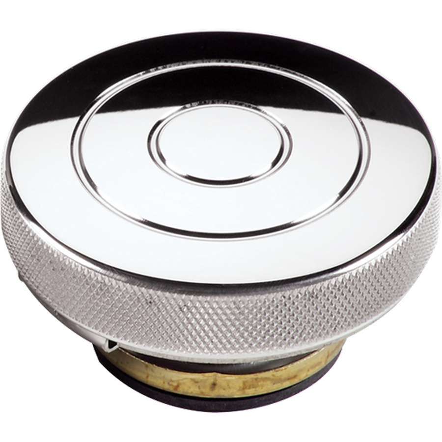Billet Specialties Polished Radiator Cap - Round - Circle Logo - 16 PSI