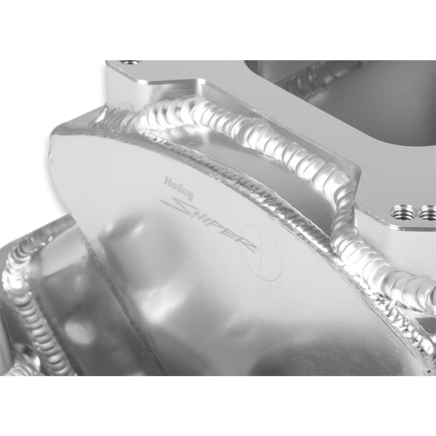 Sniper Fabricated Intake Manifold BBC Single Plane 2 x 4150 Silver with Sniper Logo