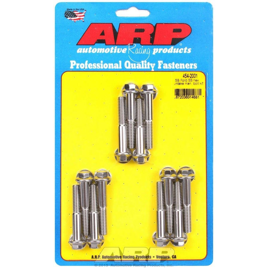 ARP Stainless Steel Intake Bolt Kit - Hex Head - SB Ford