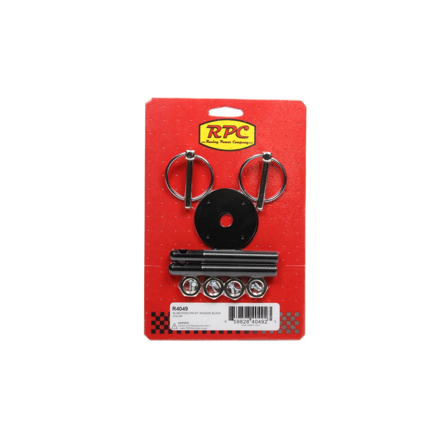 Racing Power Aluminum Hood Pin Kit Black