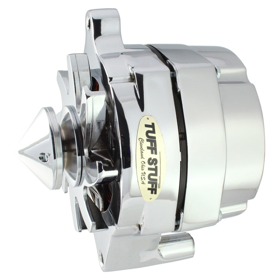 Tuff Stuff Silver Bullet Alternator - 100 AMP - 1-Wire - Smooth Back - Ford - V-Groove Pulley - Polished