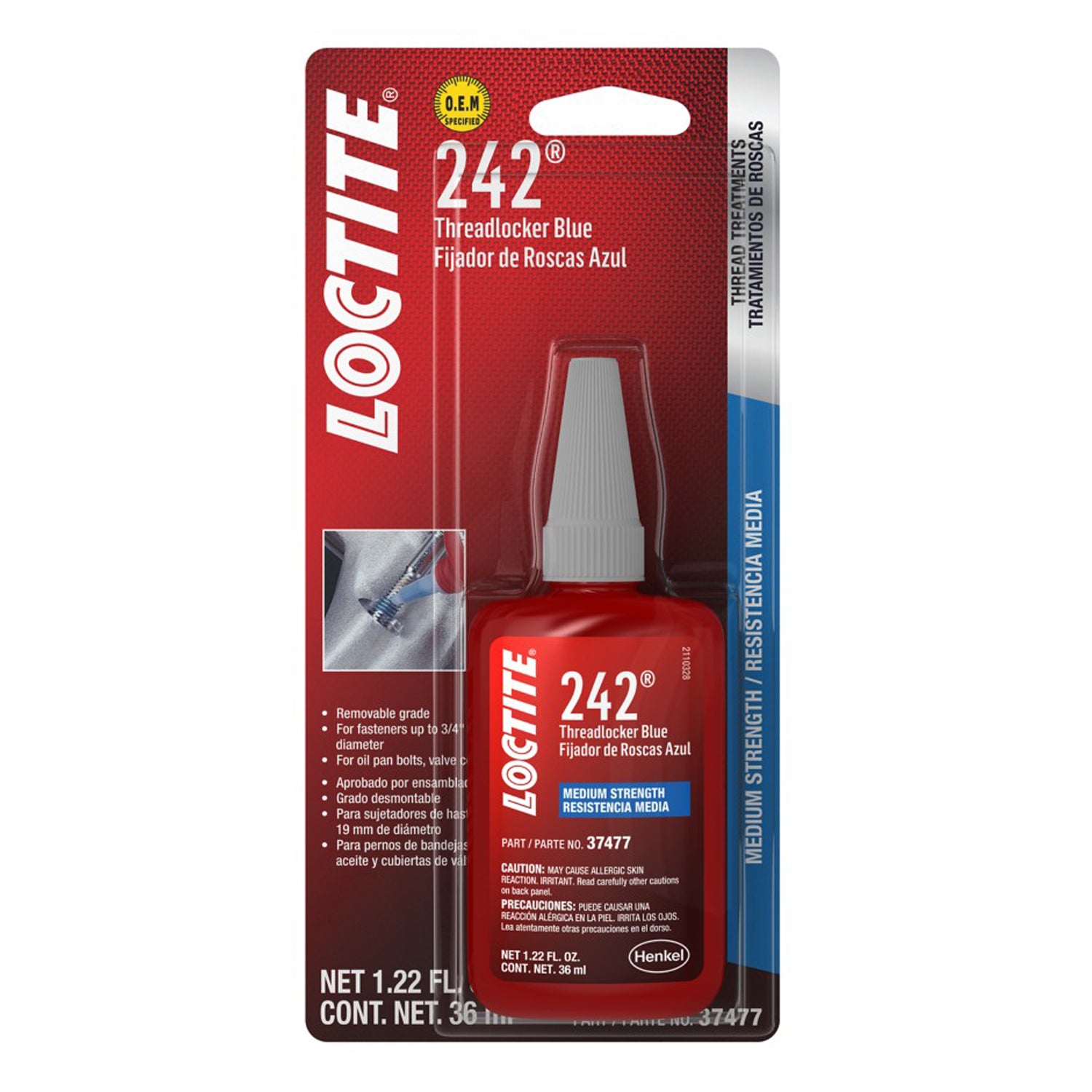 Loctite Threadlocker 242 Blue 36ml/1.22oz