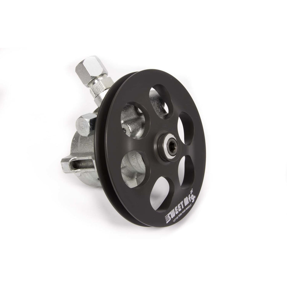 Sweet Steel Power Steering Pump w/ 6" Aluminum Power Steering Pulley - (7/16" Width) - 1000 PSI