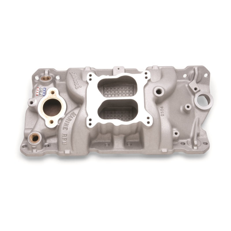 Edelbrock Performer RPM Marine Spread / Square Bore Dual Plane Intake Manifold - Small Block Chevy
