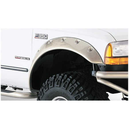 Bushwacker Pocket Style Cut-Out Front Fender Flare - 4.5 in Wide - Black - Ford Fullsize Truck 1999-2007 - Pair