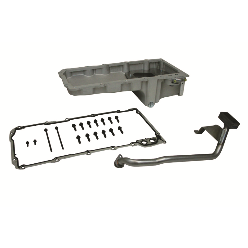 Moroso Rear Sump Engine Oil Pan Kit - 6 Qt. - 5-3/4" Deep - Gasket/Hardware/Pickup Included - Steel - Zinc - GM LS-Series