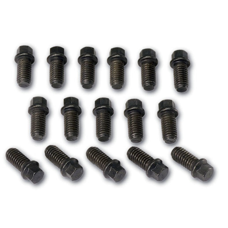 Moroso Header Bolt Kit - 3/8"-16 x 3/4" Hex Head Bolts for Small - BB and 90° V6 Chevy Engines - SB Ford and Other Engines Where a 3/8"-16 Bolt Is Used - 16 Per Package