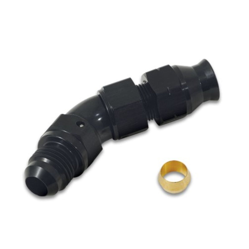 Vibrant Performance 45 Degree 8 AN Male to 1/2 in Tube End - Black