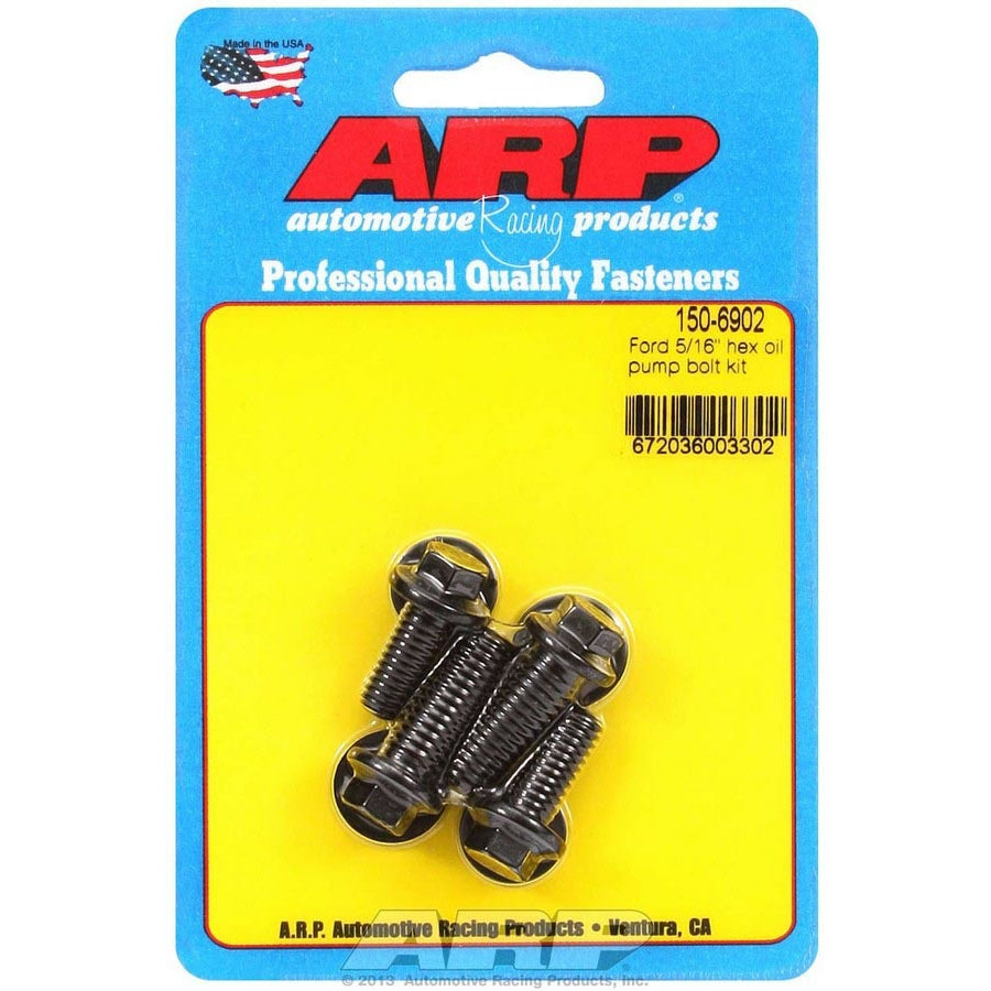 ARP Oil Pump Bolt Kit - Hex Head, Chromemoly, Black Oxide - Ford V8 - Set of 4