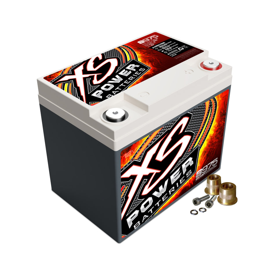 XS Power Battery S Series AGM Battery - 12V - 604 Cranking amps - Threaded Terminals - Top Terminals - 7.83 in L x 6.67 in H x 5.30 in W