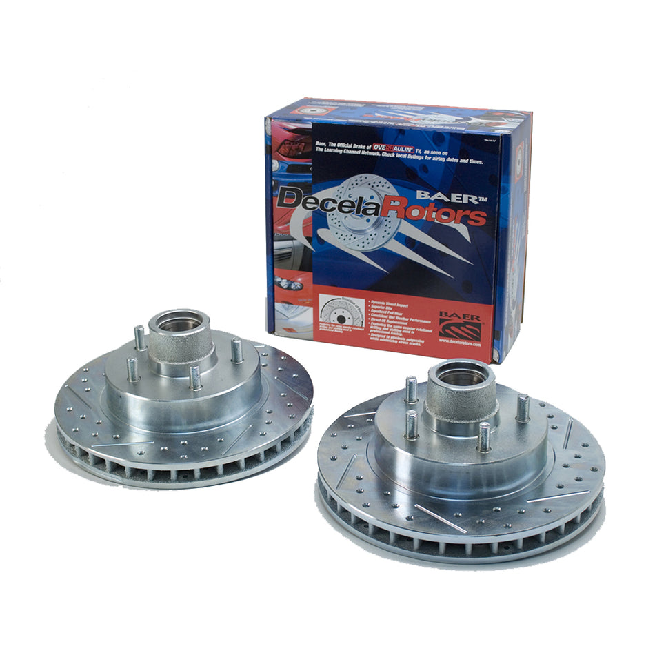 Baer Sport Front Brake Rotor - Directional / Drilled / Slotted - 11.860 in OD - Zinc Plated - Various Applications - Pair