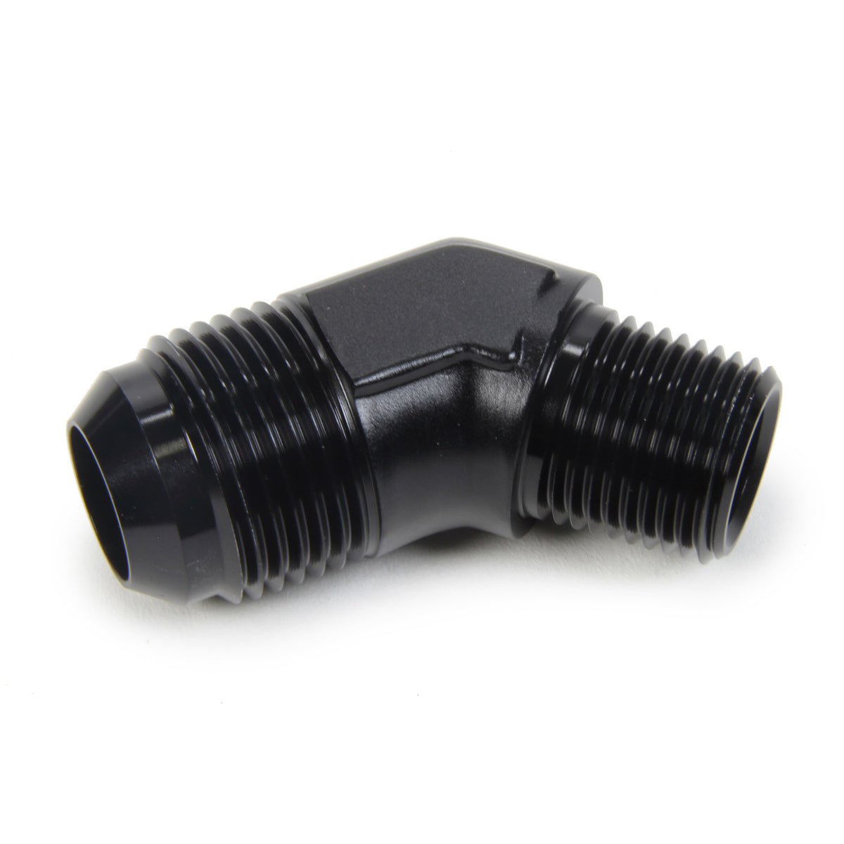 Triple X Race Co. Adapter Fitting 45 Degree 12 AN Male to 1/2" NPT Male Aluminum - Black Anodize