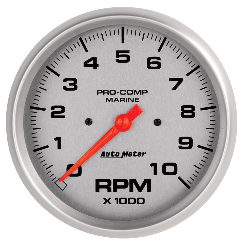Auto Meter 5" U/L Tachometer Gauge 10000 RPM Silver