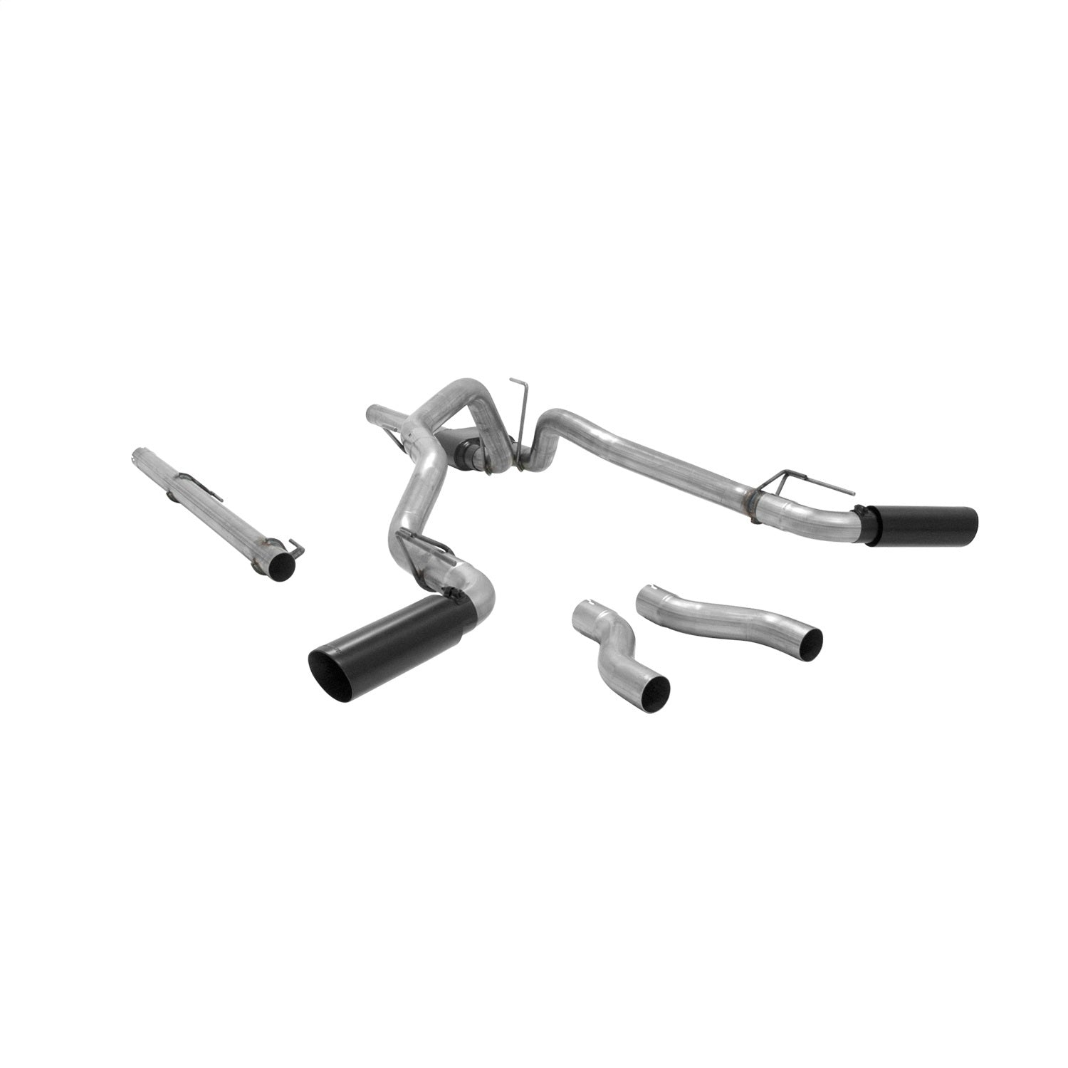 Flowmaster Outlaw Cat-Back Exhaust System - 3 in Tailpipe - 4 in Tips - Black / Natural - Dodge Ram Fullsize Truck 2009-21