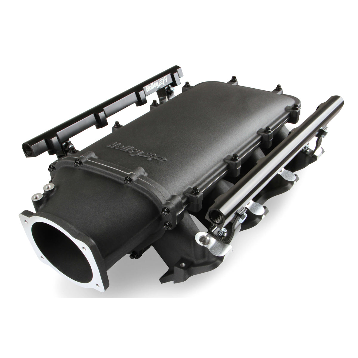 Holley EFI Ultra Lo-Ram Intake Manifold - 105 mm Throttle Body Flange - Multi Port - Black - GM LS-Series