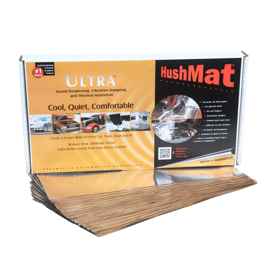 Hushmat Ultra Floor/Dash Kit Heat and Sound Barrier 12 x 23" Sheet 1/8" Thick Rubber - Silver