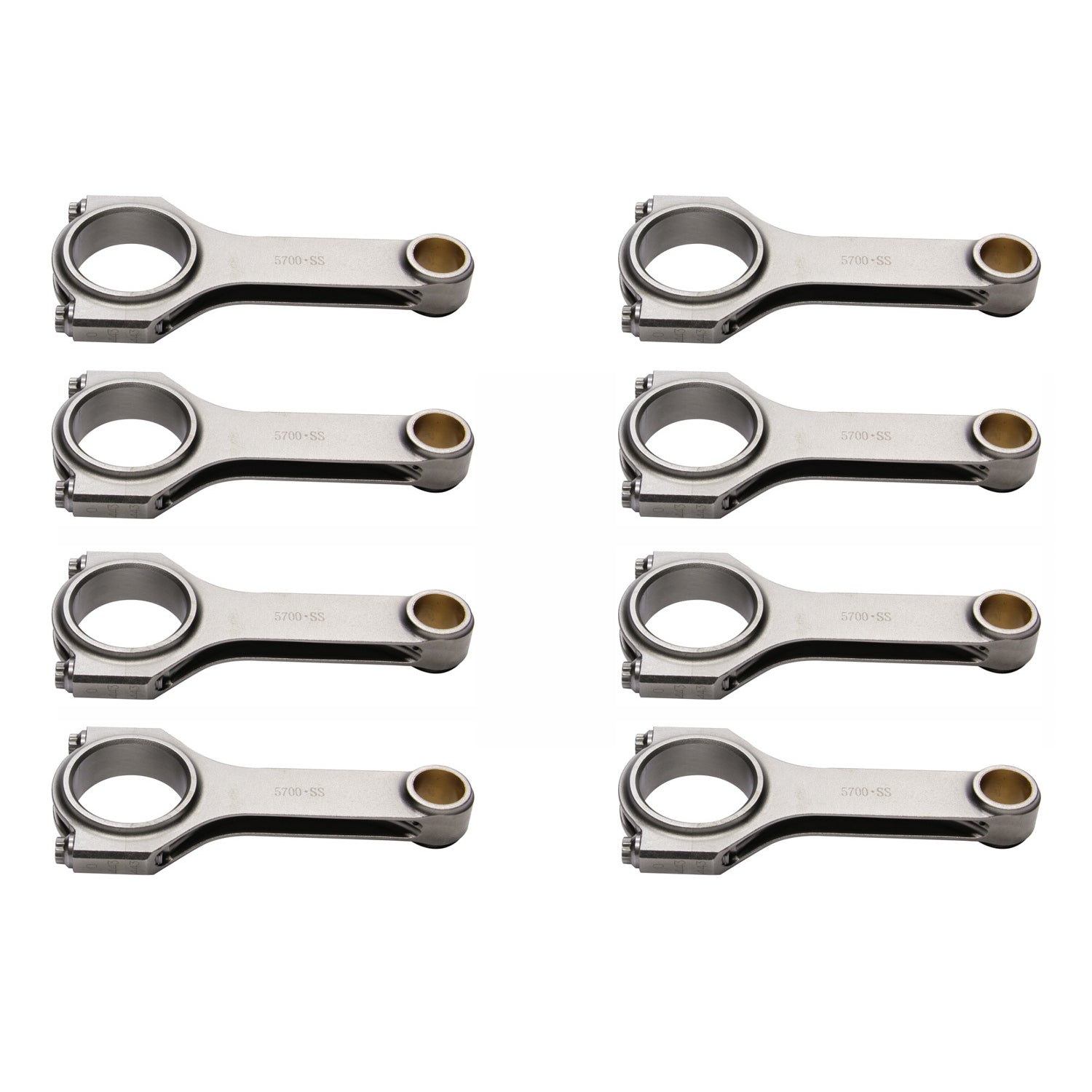 Eagle "3-D" H-Beam Forged 4340 Steel Connecting Rods - SB Chevy Stock 283, 327