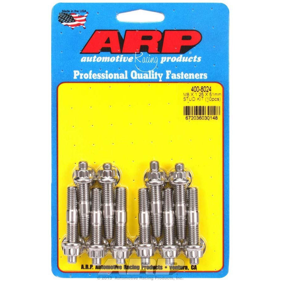 ARP Stainless Steel Stud Kit - (10) M8 x 1.25" x 51mm