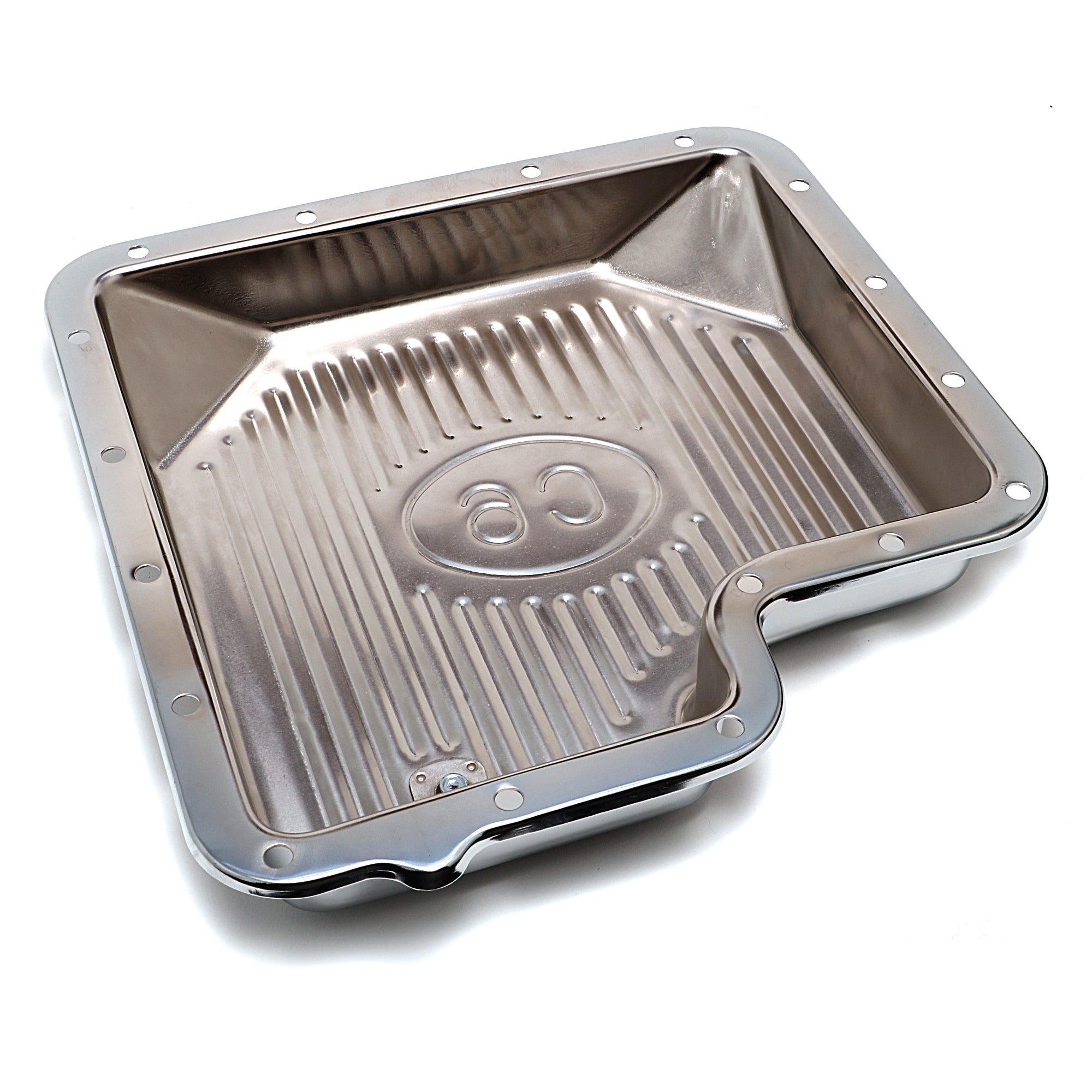 Trans-Dapt Transmission Pan - Finned - Steel - Chrome - C6