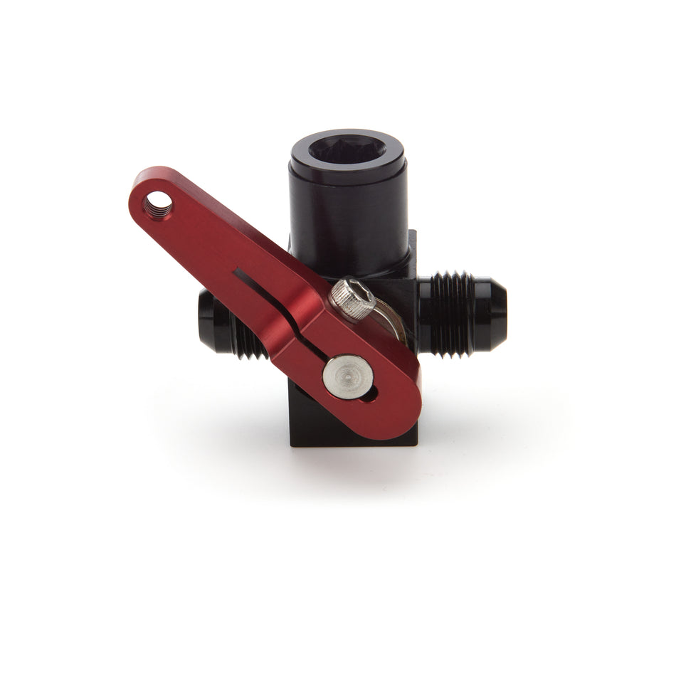 Waterman Fuel Shutoff Valve - Manual - Dash Mount - 6 AN Male Inlet - 6 AN Male Outlet - Black/Red