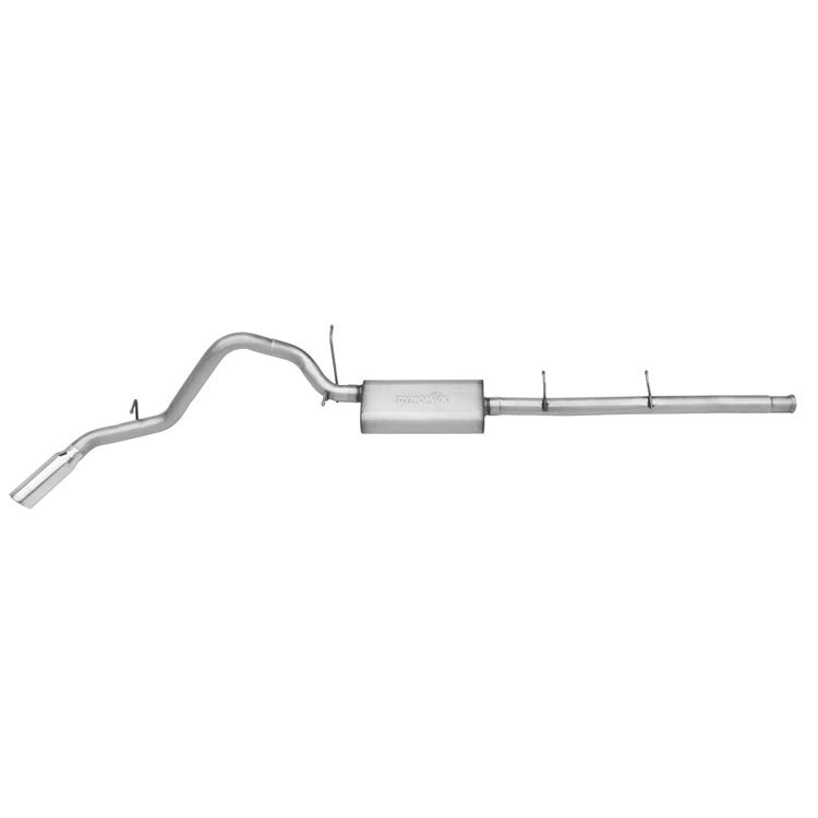 DynoMax Ultra Flo Cat-Back Exhaust System - 3 in Diameter - Single Rear Exit - 4 in Polished Tip - GM LS-Series - GM Fullsize Truck 2009-13