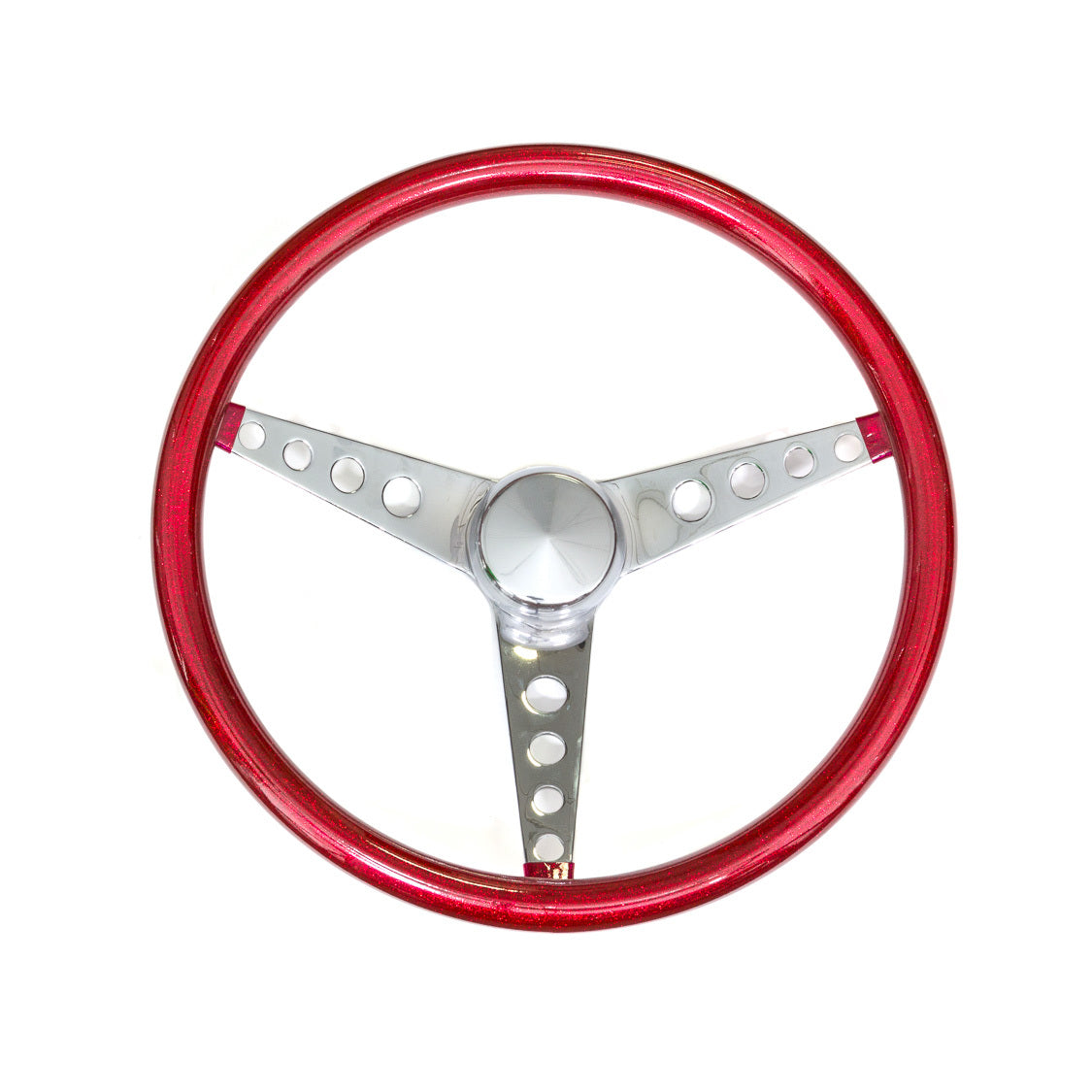 Grant Steering Wheels Metal Flake Steering Wheel 15" Diameter 3-Spoke Red Metal Flake Grip - Steel