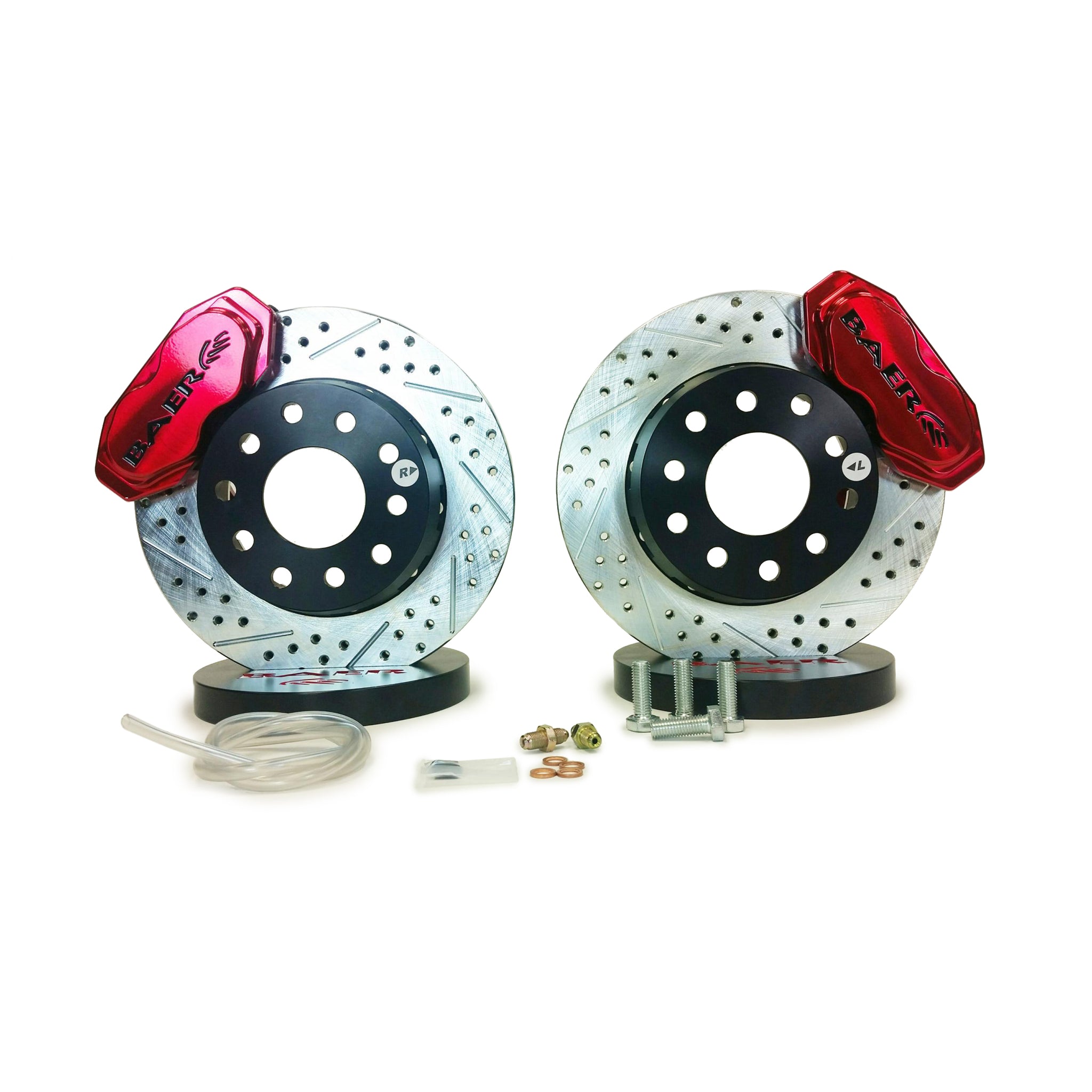 Baer SS4 Plus Brake System - Front - 4 Piston Caliper - 11.62" Drilled/Slotted - 2 Piece Rotor - Aluminum - Black/Red