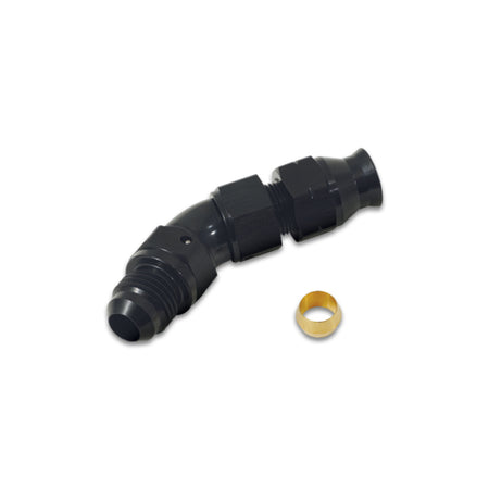 Vibrant Performance 45 Degree 6 AN Male to 3/8 in Tube End - Black