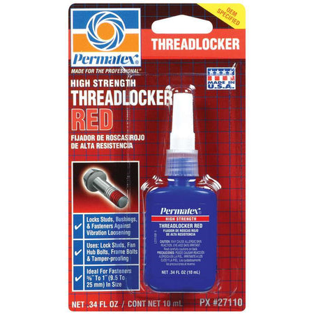 Permatex Thread Locker - Red - High Strength - 10 ml Bottle