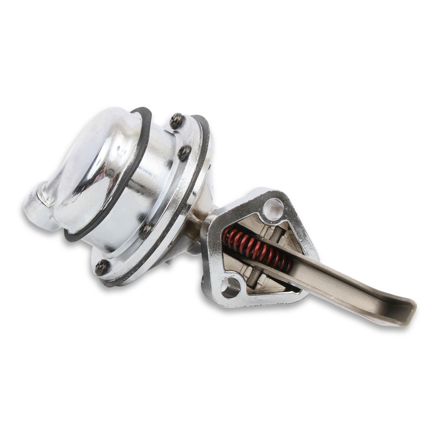 Holley Mechanical Fuel Pump - 130 gph - 7.5-9 psi - 3/8 in NPT Female Inlet / Outlet - Polished - Gas - Small Block Ford