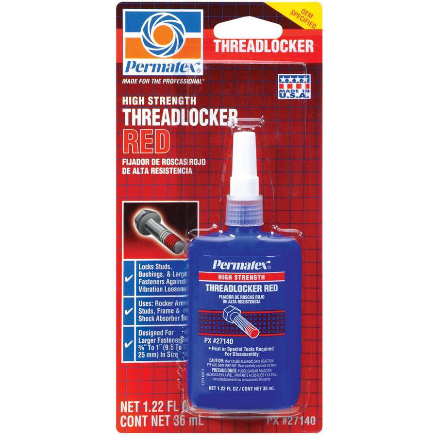 Permatex High Strength Threadlocker - Red - 36 ml Bottle