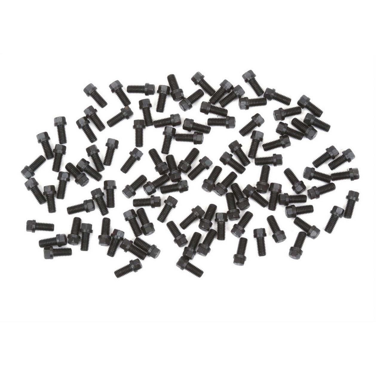 Mr. Gasket Header Bolt - 3/8-16 in Thread - 0.75 in Long - Hex Head - Black Oxide - Set of 100