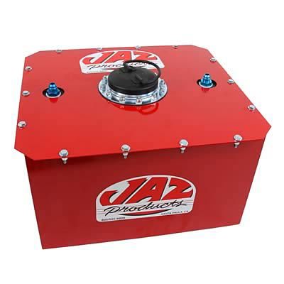 Jaz Products Pro Sport 12 Gallon Fuel Cell and Can - 18 in Wide x 16.5 in Deep x 10.5 in Tall - 8 AN Outlet / Vent - Red Powder Coat