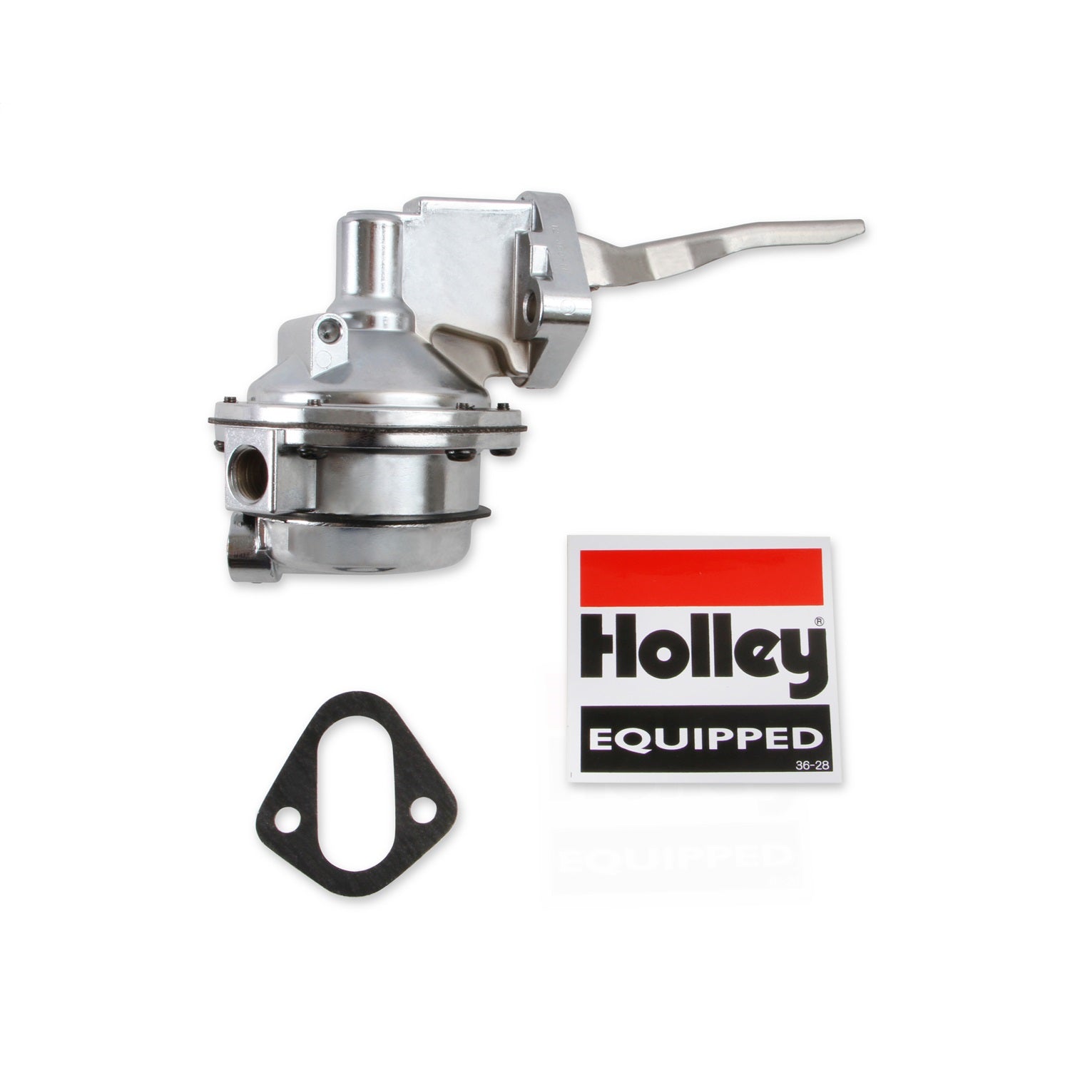 Holley Mechanical Fuel Pump - 130 gph - 7.5-9 psi - 3/8 in NPT Female Inlet / Outlet - Polished - Gas - Big Block Ford