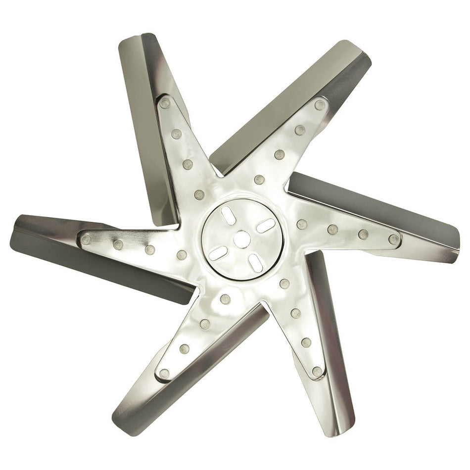 Derale 17" High Performance Stainless Steel Reverse Rotation Flex Fan, Chrome Hub