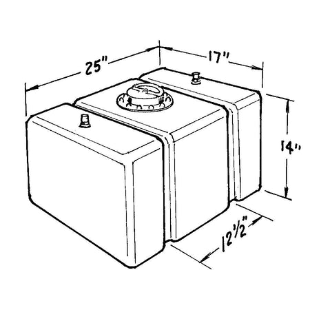 Jaz Products Circle Track 22 Gallon Fuel Cell - 25 in Wide x 17 in Deep x 14 in Tall - 8 AN Outlet / Vent - Foam - Black