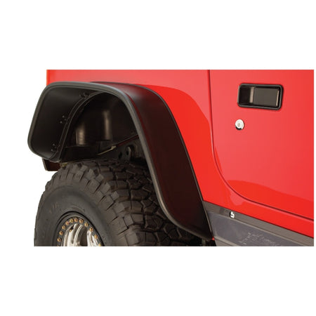 Bushwacker Flat Style Front / Rear Fender Flare - 6 in Wide - Black - Jeep Wrangler TJ 1997-2006