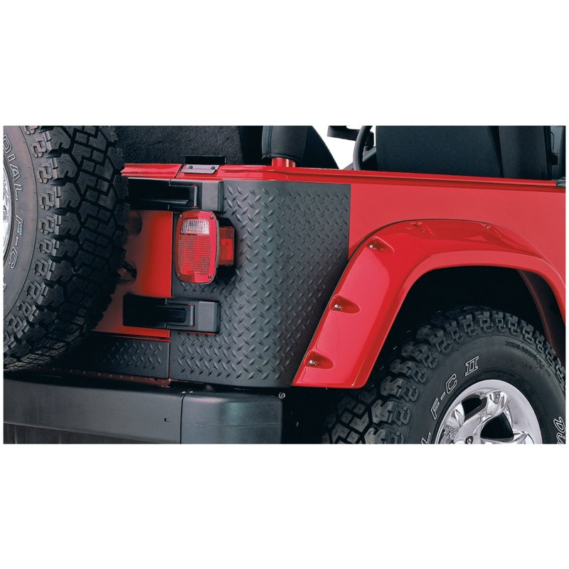 Bushwacker Trail Armor Body Guard - Corner - Rear - Stick-On - Plastic - Bushwacker Pocket Style Flares - (Pair)