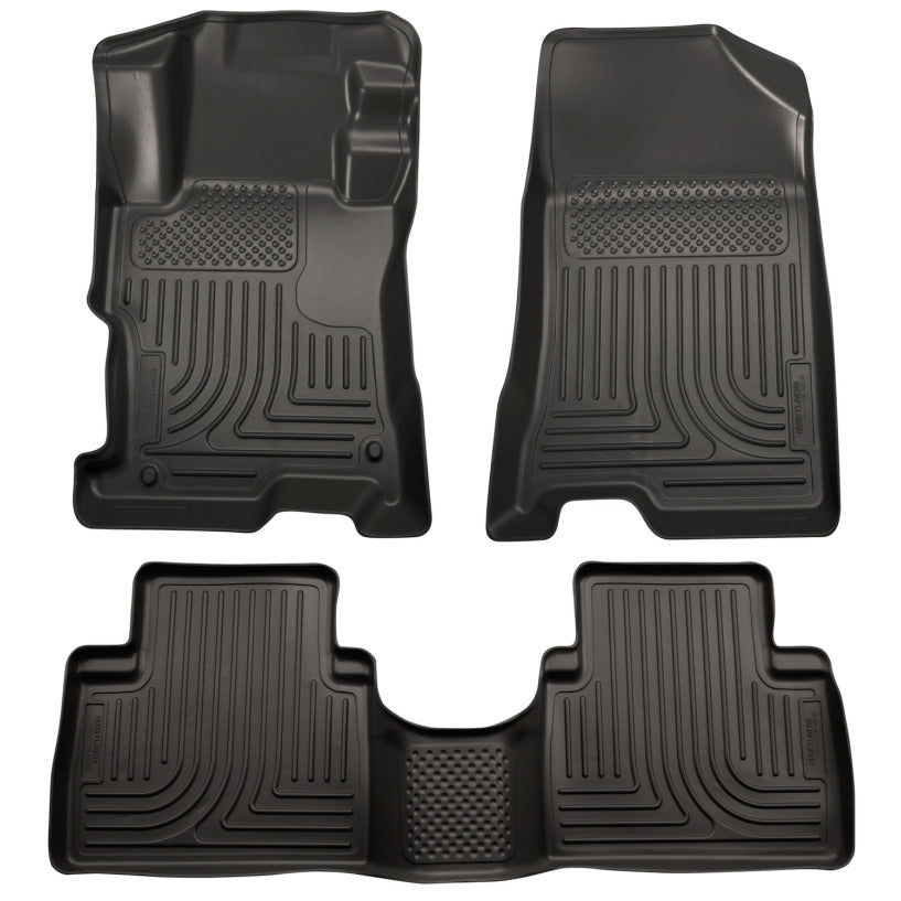 Husky Liners Front/2nd Seat Floor Liner Weatherbeater Plastic Black - Honda Accord 2008-12